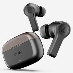 boAt Airdopes Flex 454 ANC Truly Wireless in Ear Ear Buds w/Smart Features, ANC, 60HRS Playback, Hearables App Support, Quad Mics, Multi Point Connectivity, ASAP Charge, Beast™ Mode(Gunmetal Black)