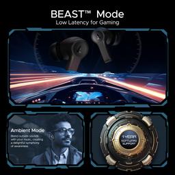 boAt Airdopes Flex 454 ANC Truly Wireless in Ear Ear Buds w/Smart Features, ANC, 60HRS Playback, Hearables App Support, Quad Mics, Multi Point Connectivity, ASAP Charge, Beast™ Mode(Gunmetal Black)