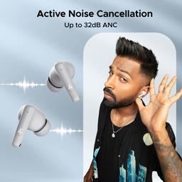 boAt Airdopes Unity ANC TWS in Ear Earbuds with Up to 50 Hours Total Playback, ANC Upto 32 dB, Dual Mics with ENx Tech, IPX5 Rating, IWP Tech and ASAP Charge(Grey)