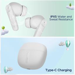 boAt Airdopes Max Truly Wireless in Ear Ear Buds w/ 100 HRS Playtime, Quad Mics with ENx Tech, Beast Mode(50ms Low Latency), ASAP Charge, Bluetooth v5.3 and IWP(Ivory White)