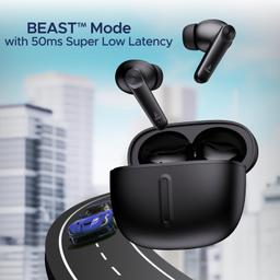 boAt Airdopes Max Truly Wireless in Ear Ear Buds w/ 100 HRS Playtime, Quad Mics with ENx Tech, Beast Mode(50ms Low Latency), ASAP Charge, Bluetooth v5.3 and IWP(Carbon Black)