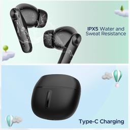 boAt Airdopes Max Truly Wireless in Ear Ear Buds w/ 100 HRS Playtime, Quad Mics with ENx Tech, Beast Mode(50ms Low Latency), ASAP Charge, Bluetooth v5.3 and IWP(Carbon Black)