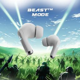 Boat Immortal 101 TWS in Ear Earbuds with Beast Mode(40Ms Low Latency), 30 Hrs Playtime, Blazing LEDs, Quad Mics with Enx Tech, ASAP Charge & Btv5.3(White Sabre)