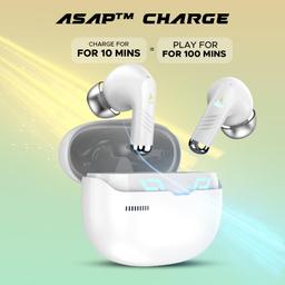 Boat Immortal 101 TWS in Ear Earbuds with Beast Mode(40Ms Low Latency), 30 Hrs Playtime, Blazing LEDs, Quad Mics with Enx Tech, ASAP Charge & Btv5.3(White Sabre)