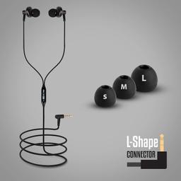 Zebronics Zeb-Buds 10 (Black) In Ear Wired Earphones with Mic, Metallic Design, L Shaped Connector, 13.5mm NdFeb Drivers