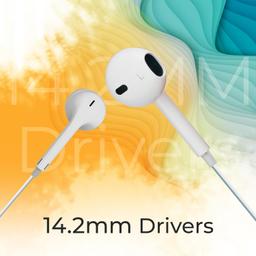 ZEBRONICS Buds 30C Type- C in Ear Earphone with in-line MIC, Rich 14.2mm Driver, Volume Control, 1.2m Cable, Call Function (White)