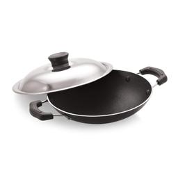 N-DURAA Premium Non-Stick Appachetty  with Lid, 20 Cm,Medium Size