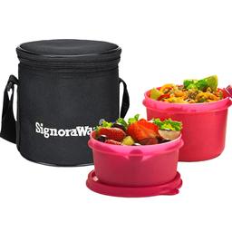 Signoraware Best Stainless-Steel Lunch Box Set 4 with Bag & Signoraware Executive Small Lunch Box (with Bag)