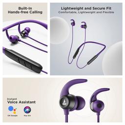 boAt Rockerz 255 Neo in-Ear Bluetooth Neckband with Mic with ENx Tech, Smart Magnetic Buds, ASAP Charge, Upto 25 Hours Playback, 12MM Drivers, Beast Mode, Dual Pairing (Purple Haze)