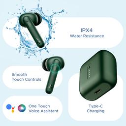boAt Airdopes 141 Bluetooth TWS in Ear Earbuds with 42H Playtime,Low Latency Mode for Gaming, ENx Tech, IWP, IPX4 Water Resistance, Smooth Touch Controls(Olive Green)