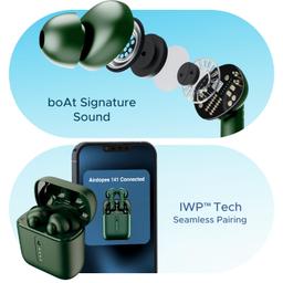 boAt Airdopes 141 Bluetooth TWS in Ear Earbuds with 42H Playtime,Low Latency Mode for Gaming, ENx Tech, IWP, IPX4 Water Resistance, Smooth Touch Controls(Olive Green)