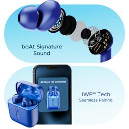 boAt Airdopes 141 ICC Edition Bluetooth Truly Wireless in Ear Earbuds with 42H Playtime,Low Latency Mode for Gaming, ENx Tech, IWP, IPX4 Water Resistance, Smooth Touch Controls(Thunder Blue)