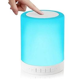 LED Bluetooth Speaker Wireless Portable Bluetooth Speaker with Colour Control Smart Touch LED Mood Lamp, SD Card Slot/AUX Input, Microphone for Android/iOS/Laptop/Desktop.