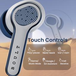 Boult Audio Curve Buds Pro with 100H Playtime, 4 Mics Clear Calling, 40ms Low Latency Gaming, Made in India, Equalizer Modes, Bluetooth 5.3 Blink & Pair™ True Wireless in Ear Earbuds (White Wave)