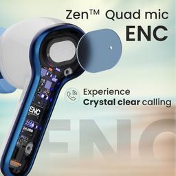 Boult Audio Curve Buds Pro with 100H Playtime, 4 Mics Clear Calling, 40ms Low Latency Gaming, Made in India, Equalizer Modes, Bluetooth 5.3 Blink & Pair™ True Wireless in Ear Earbuds (White Wave)