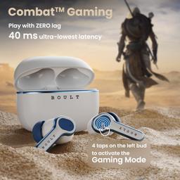 Boult Audio Curve Buds Pro with 100H Playtime, 4 Mics Clear Calling, 40ms Low Latency Gaming, Made in India, Equalizer Modes, Bluetooth 5.3 Blink & Pair™ True Wireless in Ear Earbuds (White Wave)