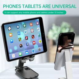 IVON Cell Phone Stand, Portable Fully Foldable Cell Phone Holder,Adjustable Phone Dock Cradle Compatible with Phone 11 Pro, iPad Mini, Nintendo Switch,Tablets