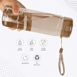 MILTON Hector 1000 Pet Water Bottle, Set of 3, 1 Litre Each, Brown, Reusable Plastic Fridge Bottle, BPA Free and Leak Proof Bottles for Travel, Work