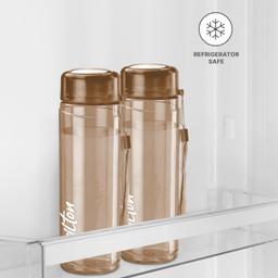 MILTON Hector 1000 Pet Water Bottle, Set of 3, 1 Litre Each, Brown, Reusable Plastic Fridge Bottle, BPA Free and Leak Proof Bottles for Travel, Work