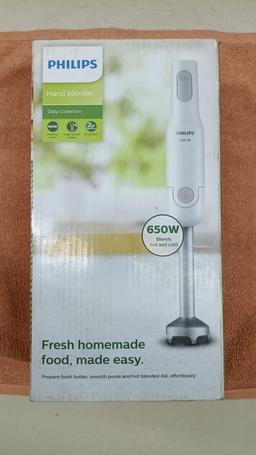 Philips Hand Blender HL1600/00-650W Powerful Motor, Detachable Steel Rod, Single Button Release