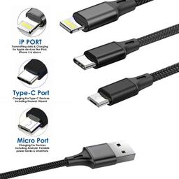 Ivon 3in1 Charging Power Cable(CA- 10) & IVON 20W PD + 3.4A USB Wall Charger