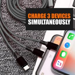 Ivon 3in1 Charging Power Cable(CA- 10) & IVON 20W PD + 3.4A USB Wall Charger