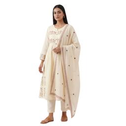 Women Ethnic Motifs Embroidered Empire Thread Work Kurta with Trousers & With Dupatta