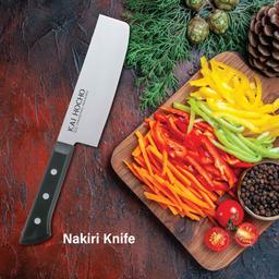Kai Hocho Premium Nakiri Kitchen Knife & Kai Hocho Japanese Premium Petty Kitchen/Vegetable Knife, 4.8 Inch Blade, Black, with N-Duraa Kitchen Scissors