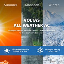 Voltas 1.5 Ton 3 Star Hot & Cold Inverter Split AC (Copper, Anti-dust Filter, 2023 Model, 183VH VECTRA PLATINA, White)