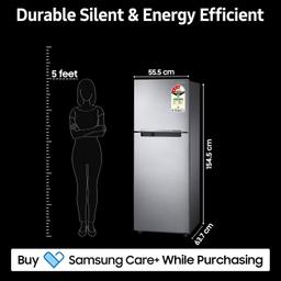 Samsung 236 L, 3 Star, Digital Inverter, Frost Free Double Door Refrigerator (RT28C3053S8/HL, Silver, Elegant Inox, 2024 Model)