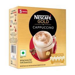 Nescafe Gold Cappuccino Instant Coffee Premix Powder, 125 Gram (5 Sachets X 25 Gram)