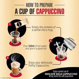 Nescafe Gold Cappuccino Instant Coffee Premix Powder, 125 Gram (5 Sachets X 25 Gram)