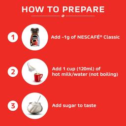 NESCAFE Classic Instant Coffee Powder | Instant Coffee Made with Robusta Beans | Roasted Coffee Beans | 100% Pure Coffee | 45 grams Pouch