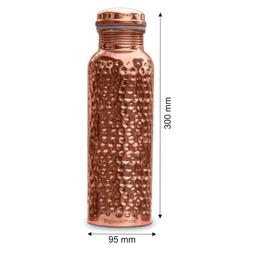 Pure Copper Water Bottle Hammered 900ml & Stainless Steel Water Bottle 1000ml with SIGNORAWARE 1000ml Aqua Fresh BPA Free Plastic Water Bottle,(Set of 3)