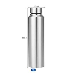 Pure Copper Water Bottle Hammered 900ml & Stainless Steel Water Bottle 1000ml with SIGNORAWARE 1000ml Aqua Fresh BPA Free Plastic Water Bottle,(Set of 3)