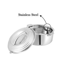N-Duraa Stainless Steel Hot Pot Casserole Set. Hot and Cold Dish.Capacity 1000ml, 1500ml, 2500ml  Set of 3.