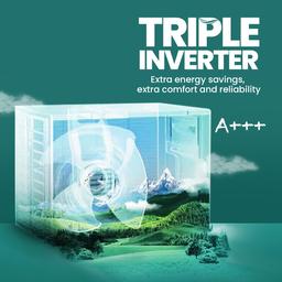 Haier 1.5 Ton 5 Star Triple Inverter Split AC (4850 W, Copper, 7 in 1 Convertible, 4-Way Swing, Frost Self Clean, HD Filter, Cools at 60°C, 20 Mtr. Air Throw - HSU18K-PYSS5BN-INV, White)