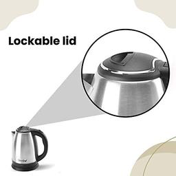 GREENCHEF Automatic Stainless Steel Electric Kettle (Silver Black,1.5L),600 Watts,1.5 Liter
