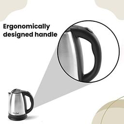 GREENCHEF Automatic Stainless Steel Electric Kettle (Silver Black,1.5L),600 Watts,1.5 Liter
