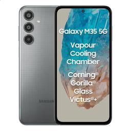 Samsung Galaxy M35 5G (Thunder Grey,6GB RAM,128GB Storage)| Corning Gorilla Glass Victus+| AnTuTu Score 595K+ | Vapour Cooling Chamber | 6000mAh Battery | 120Hz Super AMOLED Display| without Charger