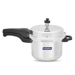 N-DURAA Aluminium Gas and Induction Compatible Outer Lid Pressure Cooker 3 L