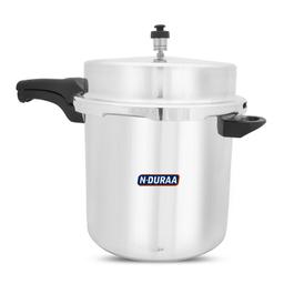 N-DURAA  Pressure Cooker, Outer Lid, Silver, Aluminium, 12 Liters