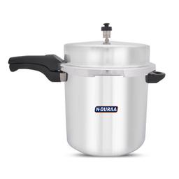 N-DURAA  Pressure Cooker, Outer Lid, Silver, Aluminium, 12 Liters