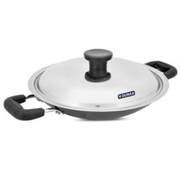 N-DURAA Premium Non-Stick Appachetty  with Lid, 20 Cm,Medium Size