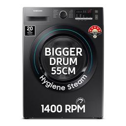 Samsung 9 kg, Hygiene Steam with Inbuilt Heater, Digital Inverter, Fully-Automatic Front Load Washing Machine,