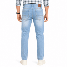 Men Blue Mid Rise Slim Fit Plain Jeans