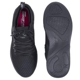 Asian Brand Men's Creta-12 Laced Sports Shoes (F.Black) & ASIAN Men's Casual Walking Lightweight Design Chappal (Combo Pack Of 2)