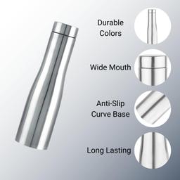 Asian Mattel Finish Stainless Steel Water Bottle 1000ml & SignoraWare Claro Pro Glass Bottle,750 ml