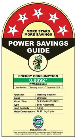 Whirlpool 8.5 kg 5 Star Semi-Automatic Top Loading Washing Machine (ACE DRY 8.5 Kg, GREY DAZZLE ,2x Drying Power)