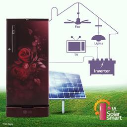 LG 185 L 4 Star Inverter Direct-Cool Single Door Refrigerator (GL-D199OSEY, Scarlet Euphoria, Base stand with drawer)